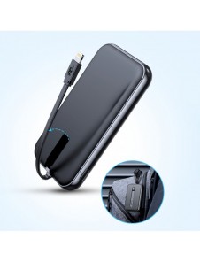 Joyroom powerbank med inbyggd Lightning-kabel 20W 10000mAh PD QC3.0 svart (JR-L001- Lightning)