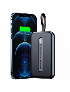Joyroom powerbank med inbyggd Lightning-kabel 20W 10000mAh PD QC3.0 svart (JR-L001- Lightning)