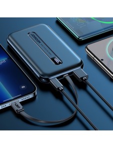Joyroom powerbank med inbyggd Lightning-kabel 20W 10000mAh PD QC3.0 svart (JR-L001- Lightning)