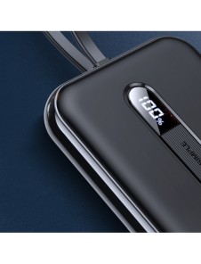Joyroom powerbank med inbyggd Lightning-kabel 20W 10000mAh PD QC3.0 svart (JR-L001- Lightning)
