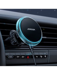 Joyroom Air Vent Biltelefonhållare med 15W Qi trådlös laddare (MagSafe-kompatibel) Silver (JR-ZS291)