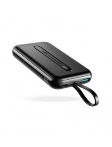 Joyroom Linglong powerbank 10000mAh 20W Strömförsörjning Snabbladdning USB / USB Typ C / inbyggd USB Type C-kabel svart JR-L001