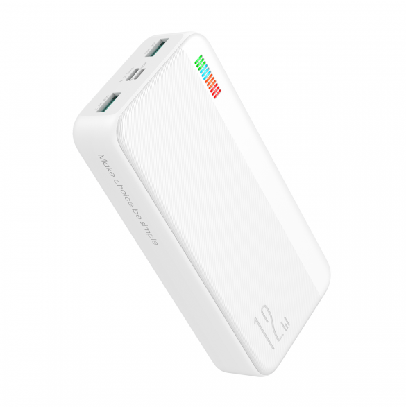 Joyroom powerbank 20000mAh Dazzling Series 12W vit (JR-T017)