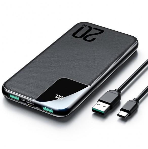 Joyroom Starchi powerbank 10000mAh 20W Strömleverans Snabbladdning 2x USB / 1x USB Typ C svart (JR-QP190)