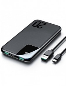 Joyroom Starchi powerbank 10000mAh 20W Strömleverans Snabbladdning 2x USB / 1x USB Typ C svart (JR-QP190)