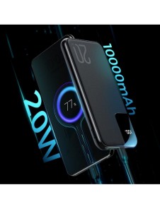 Joyroom Starchi powerbank 10000mAh 20W Strömleverans Snabbladdning 2x USB / 1x USB Typ C svart (JR-QP190)