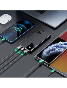 Joyroom Starchi powerbank 10000mAh 20W Strömleverans Snabbladdning 2x USB / 1x USB Typ C svart (JR-QP190)