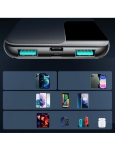 Joyroom Starchi powerbank 10000mAh 20W Strömleverans Snabbladdning 2x USB / 1x USB Typ C svart (JR-QP190)