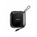 Joyroom powerbank 10000mAh Jelly Series 22,5W med inbyggd USB C-kabel svart (JR-L002)