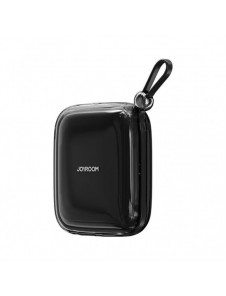 Joyroom powerbank 10000mAh Jelly Series 22,5W med inbyggd USB C-kabel svart (JR-L002)