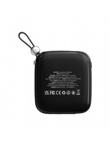 Joyroom powerbank 10000mAh Jelly Series 22,5W med inbyggd USB C-kabel svart (JR-L002)