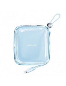 Joyroom powerbank 10000mAh Jelly Series 22,5W med inbyggd USB C-kabel blå (JR-L002)