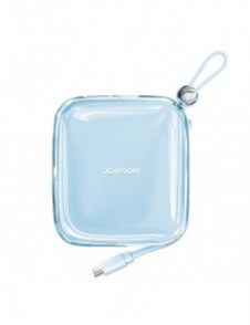 Joyroom powerbank 10000mAh Jelly Series 22,5W med inbyggd USB C-kabel blå (JR-L002)