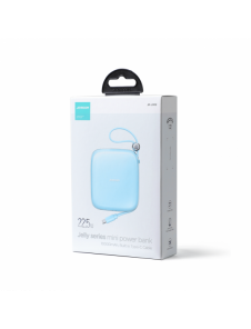 Joyroom powerbank 10000mAh Jelly Series 22,5W med inbyggd USB C-kabel blå (JR-L002)