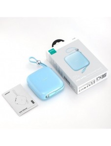 Joyroom powerbank 10000mAh Jelly Series 22,5W med inbyggd USB C-kabel blå (JR-L002)