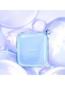 Joyroom powerbank 10000mAh Jelly Series 22,5W med inbyggd USB C-kabel blå (JR-L002)