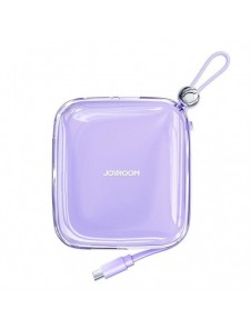 Joyroom powerbank 10000mAh Jelly Series 22,5W med inbyggd USB C-kabel lila (JR-L002)