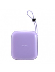 Joyroom powerbank 10000mAh Jelly Series 22,5W med inbyggd USB C-kabel lila (JR-L002)