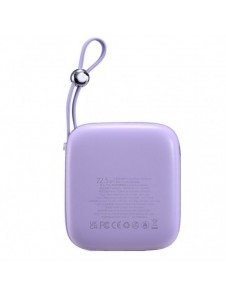 Joyroom powerbank 10000mAh Jelly Series 22,5W med inbyggd USB C-kabel lila (JR-L002)