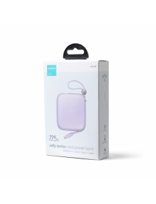 Joyroom powerbank 10000mAh Jelly Series 22,5W med inbyggd USB C-kabel lila (JR-L002)