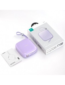 Joyroom powerbank 10000mAh Jelly Series 22,5W med inbyggd USB C-kabel lila (JR-L002)