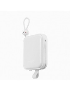 Joyroom powerbank med USB C och Lightning-kablar och stativ Cutie Series 10000mAh 22,5W vit (JR-L008)
