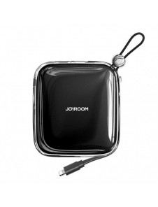 Joyroom powerbank 10000mAh Jelly Series 22,5W med inbyggd Lightning-kabel svart (JR-L003)