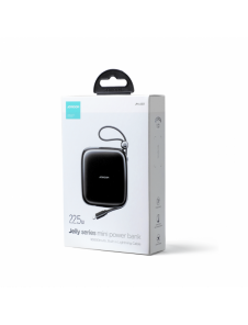 Joyroom powerbank 10000mAh Jelly Series 22,5W med inbyggd Lightning-kabel svart (JR-L003)