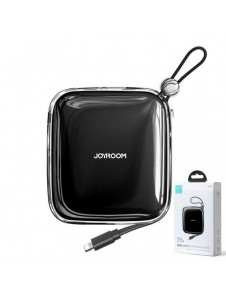 Joyroom powerbank 10000mAh Jelly Series 22,5W med inbyggd Lightning-kabel svart (JR-L003)