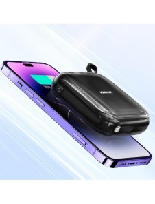 Joyroom powerbank 10000mAh Jelly Series 22,5W med inbyggd Lightning-kabel svart (JR-L003)