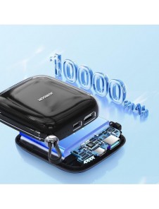 Joyroom powerbank 10000mAh Jelly Series 22,5W med inbyggd Lightning-kabel svart (JR-L003)