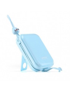 Joyroom powerbank med USB C och Lightning-kablar och stativ Cutie Series 10000mAh 22,5W blå (JR-L008)