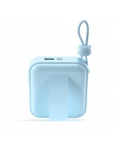 Joyroom powerbank med USB C och Lightning-kablar och stativ Cutie Series 10000mAh 22,5W blå (JR-L008)