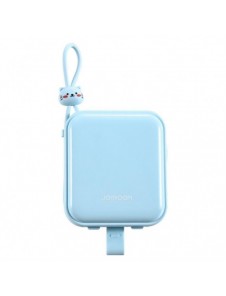 Joyroom powerbank med USB C och Lightning-kablar och stativ Cutie Series 10000mAh 22,5W blå (JR-L008)