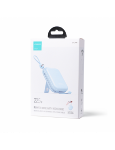 Joyroom powerbank med USB C och Lightning-kablar och stativ Cutie Series 10000mAh 22,5W blå (JR-L008)
