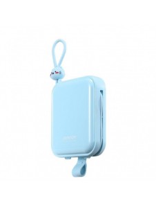Joyroom powerbank med USB C och Lightning-kablar och stativ Cutie Series 10000mAh 22,5W blå (JR-L008)