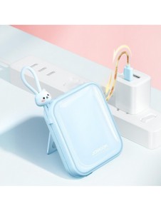 Joyroom powerbank med USB C och Lightning-kablar och stativ Cutie Series 10000mAh 22,5W blå (JR-L008)