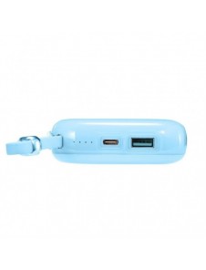 Joyroom powerbank 10000mAh Jelly Series 22,5W med inbyggd Lightning-kabel blå (JR-L003)