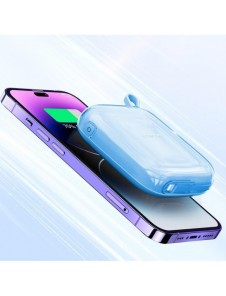 Joyroom powerbank 10000mAh Jelly Series 22,5W med inbyggd Lightning-kabel blå (JR-L003)