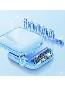 Joyroom powerbank 10000mAh Jelly Series 22,5W med inbyggd Lightning-kabel blå (JR-L003)