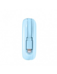 Joyroom powerbank 10000mAh Jelly Series 22,5W med inbyggd Lightning-kabel blå (JR-L003)
