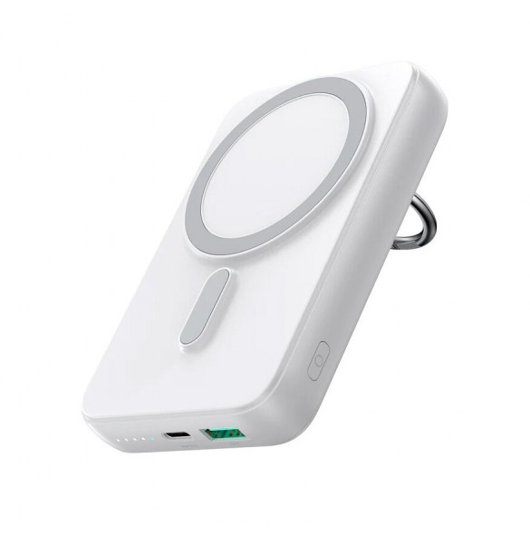 Trådlös powerbank 10000mAh Joyroom JR-W050 20W MagSafe med ring och stativ - vit