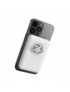 Trådlös powerbank 10000mAh Joyroom JR-W050 20W MagSafe med ring och stativ - vit