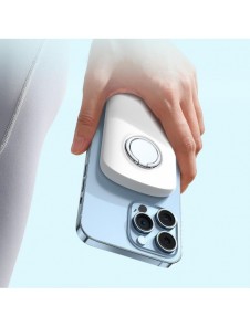 Joyroom induktiv powerbank 6000mAh med ring och stativ upp till 20W vit (JR-W030)
