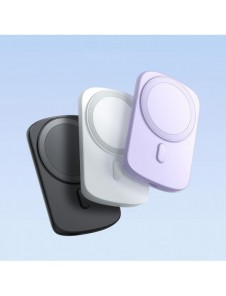 Joyroom induktiv powerbank 6000mAh med ring och stativ upp till 20W vit (JR-W030)