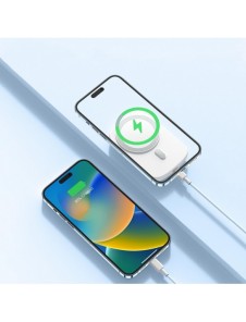 Joyroom induktiv powerbank 6000mAh med ring och stativ upp till 20W vit (JR-W030)