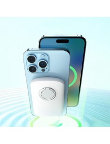 Joyroom induktiv powerbank 6000mAh med ring och stativ upp till 20W vit (JR-W030)