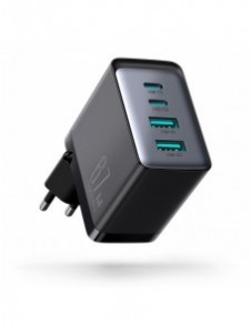 Joyroom laddare GaN 67W 4 portar (2x USB, 2x USB C) svart (TCG02) + kabel USB C - USB C 100W 1,2m