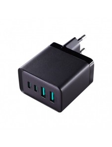 Joyroom laddare GaN 67W 4 portar (2x USB, 2x USB C) svart (TCG02) + kabel USB C - USB C 100W 1,2m