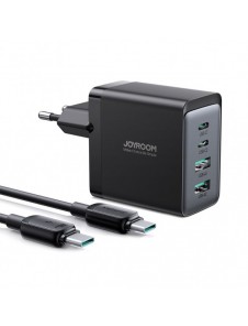 Joyroom laddare GaN 67W 4 portar (2x USB, 2x USB C) svart (TCG02) + kabel USB C - USB C 100W 1,2m